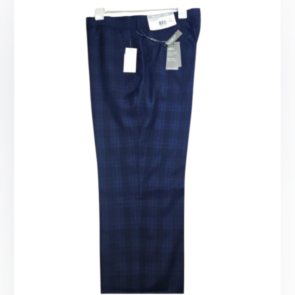 MICHAEL KORS Airsoft Stretch Soft Touch Men's Slim-fit Dress Blue Size 34W×33L